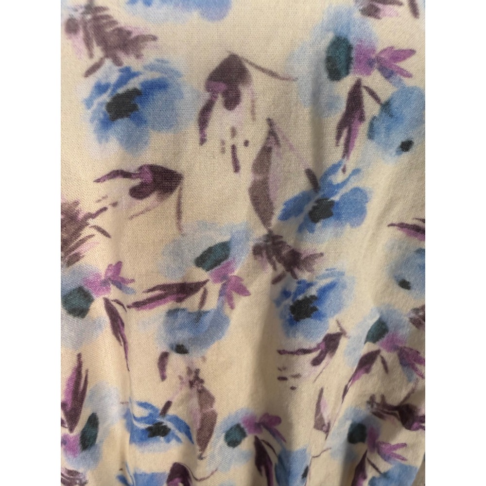 Something Navy Floral Smocked Waist Maxi Dress Cottagecore XS 100% Cotton - Picture 5 of 9